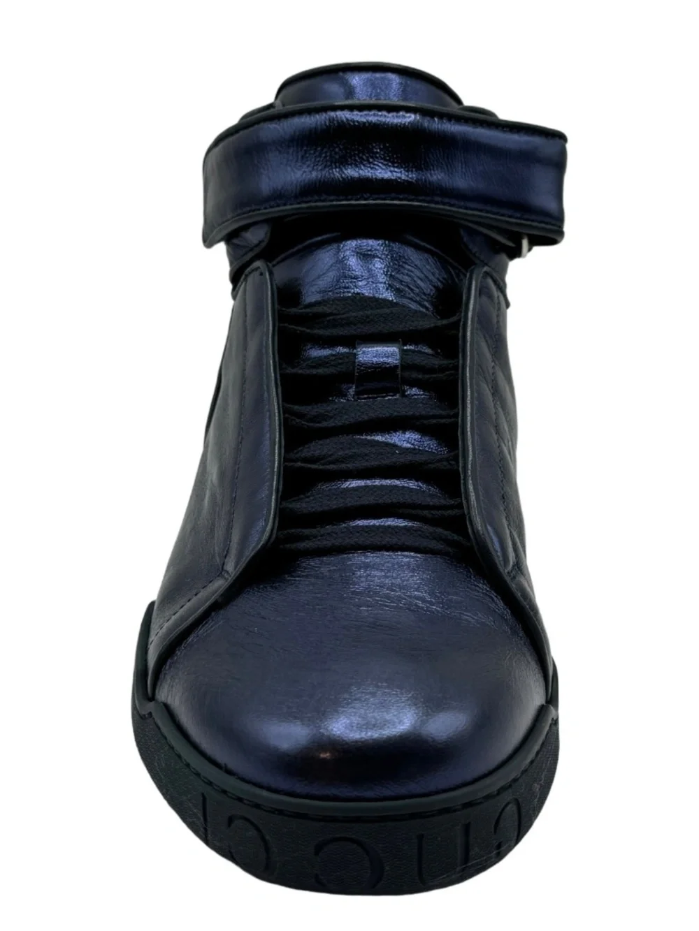 Gucci Mens Blue Leather High Top Sneakers 337216 5G Fits US 7-7.5 NIB